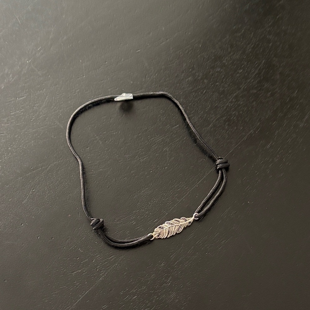 Thomas Sabo Black and Silver Feather Cord Bracelet